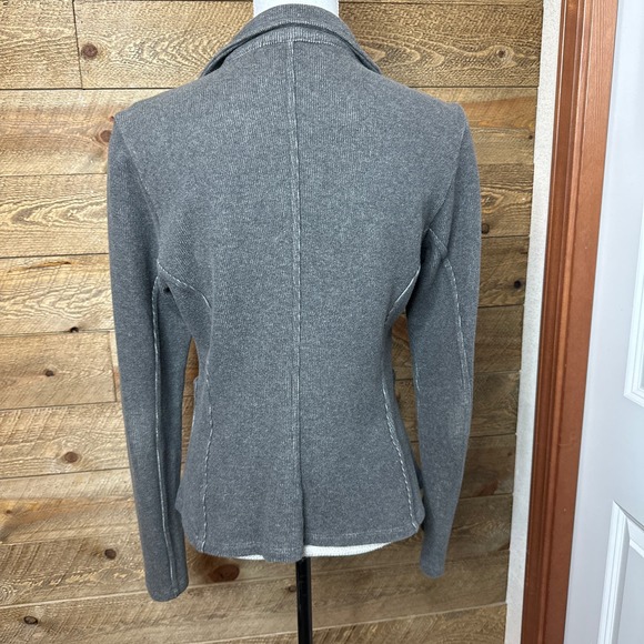 James Perse Soft Ribbed Gray Button Front Blazer Size 2/Medium - Picture 3 of 7